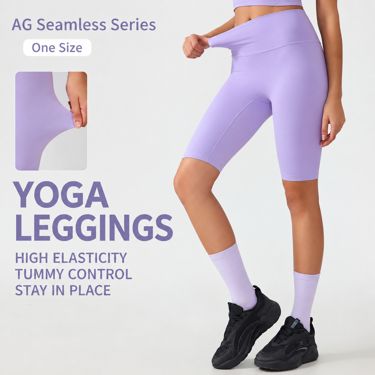 SMOVOV High-Waisted Sculpting Biker Shorts – One Size | AG004