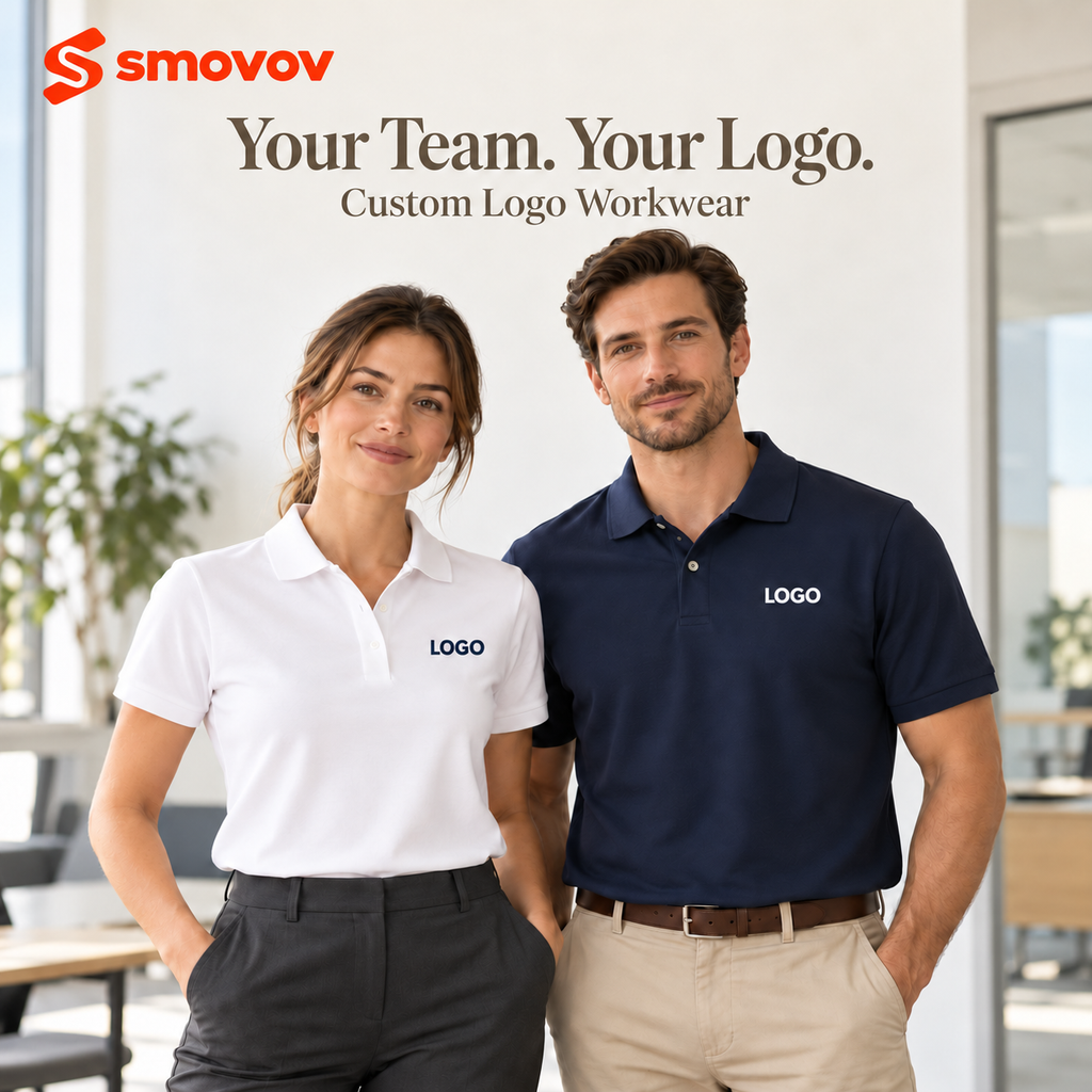 Custom Logo Polo Shirt – 100% Cotton Workwear | smovov