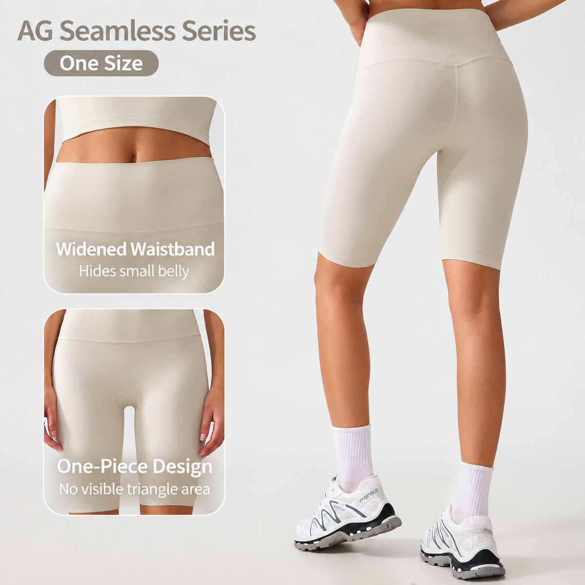 SMOVOV High-Waisted Sculpting Biker Shorts – One Size | AG004