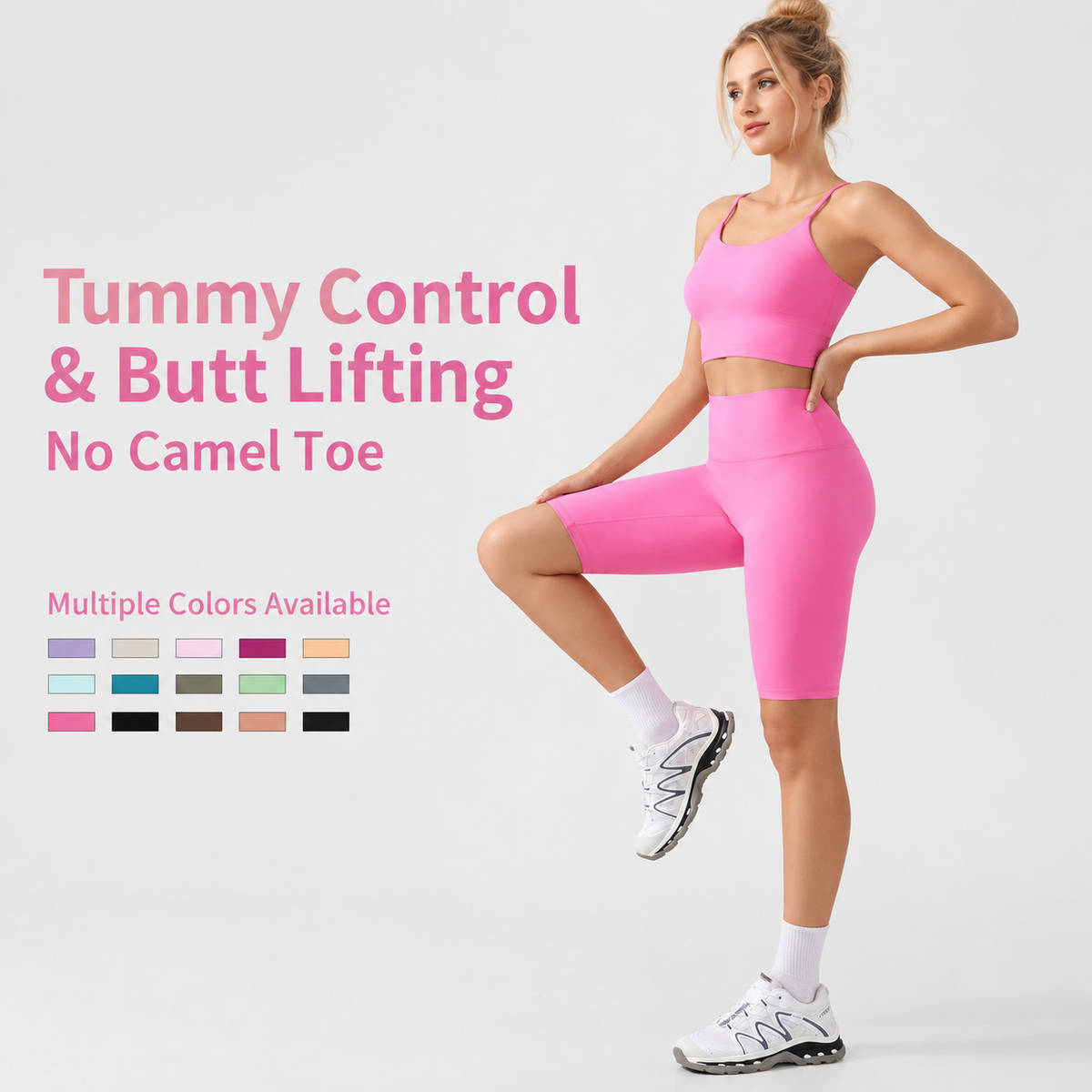SMOVOV High-Waisted Sculpting Biker Shorts – One Size | AG004