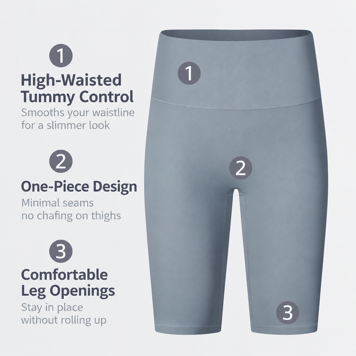 SMOVOV High-Waisted Sculpting Biker Shorts – One Size | AG004